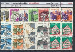 1973/75 Landschaftsbilder, Viererblock, ET - Stempel