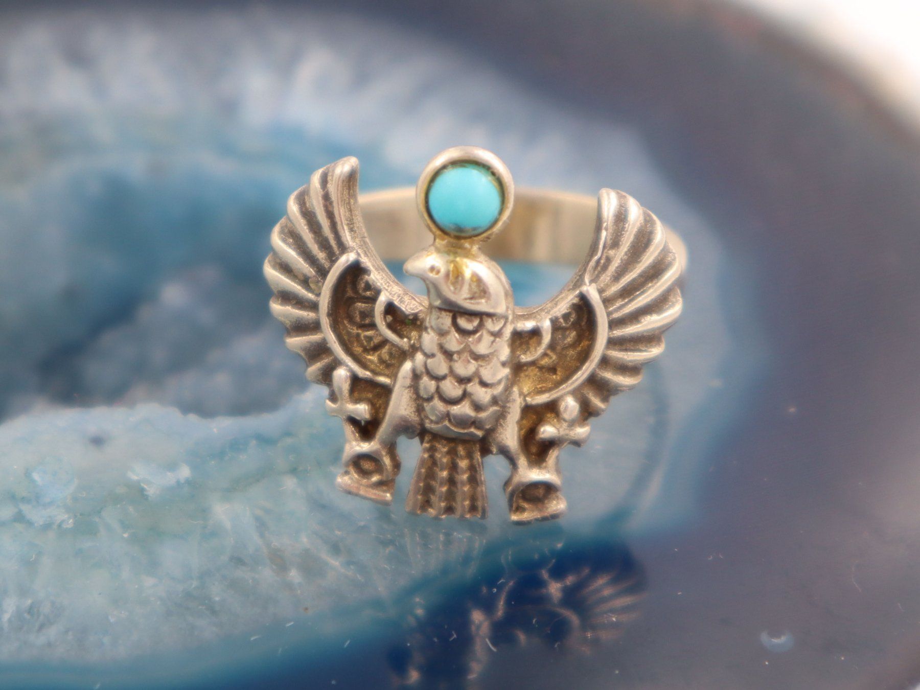 Ringe: Silber Ring, Türkis, Adler Mexiko Gr 54-55 – Gebraucht aus Baden von swiss-alps 3