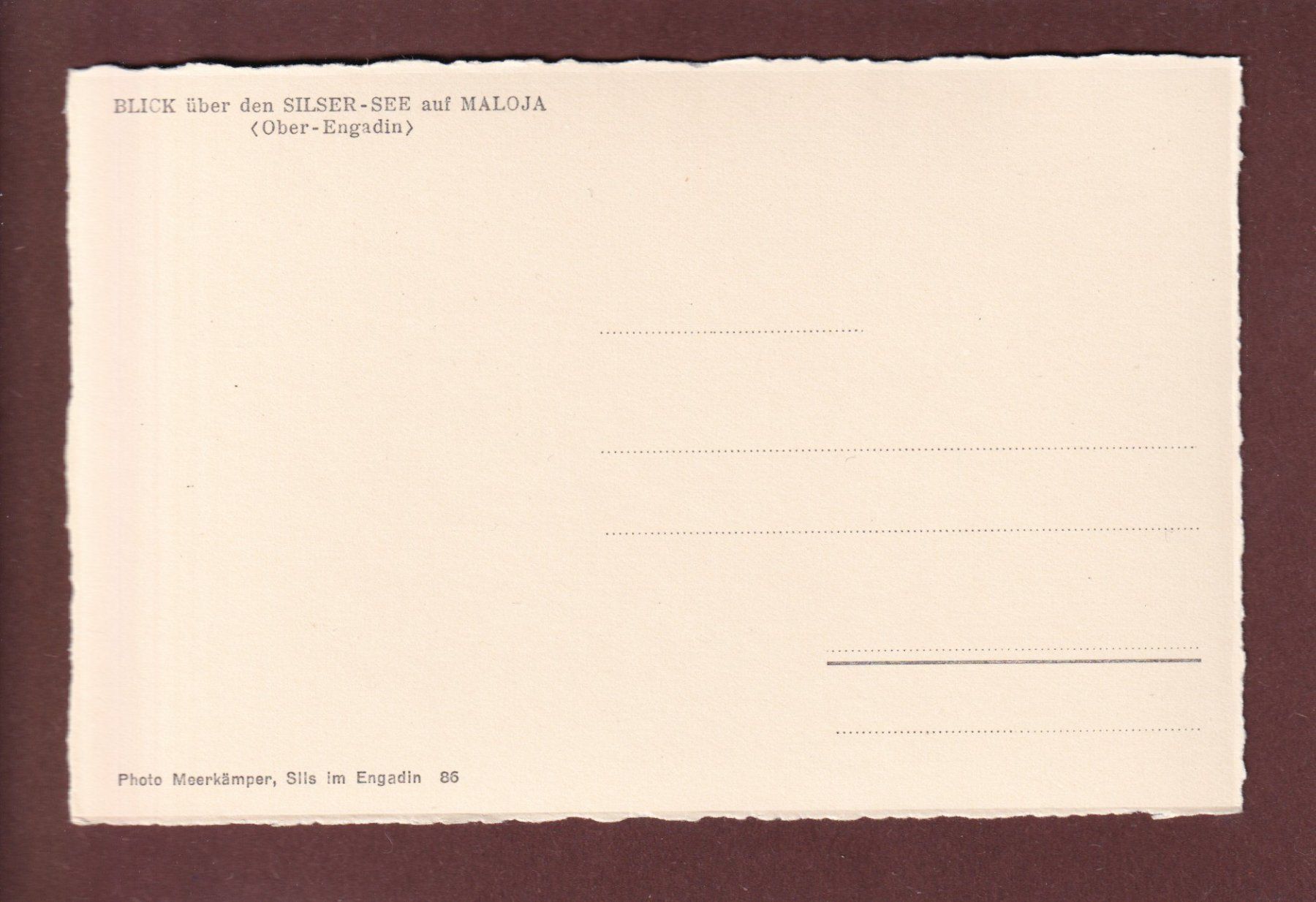 Cartoline postali: Blick über den SILSER-SEE auf Maloja – Usato da Pully venduto da nicecards 1