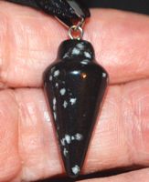 Halskette 29B – Pendel Schneeflocken Obsidian