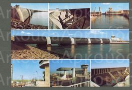 AK color Eiderdamm Schleswig-Holstein 7-Bild,Sperrwerk ≈1970