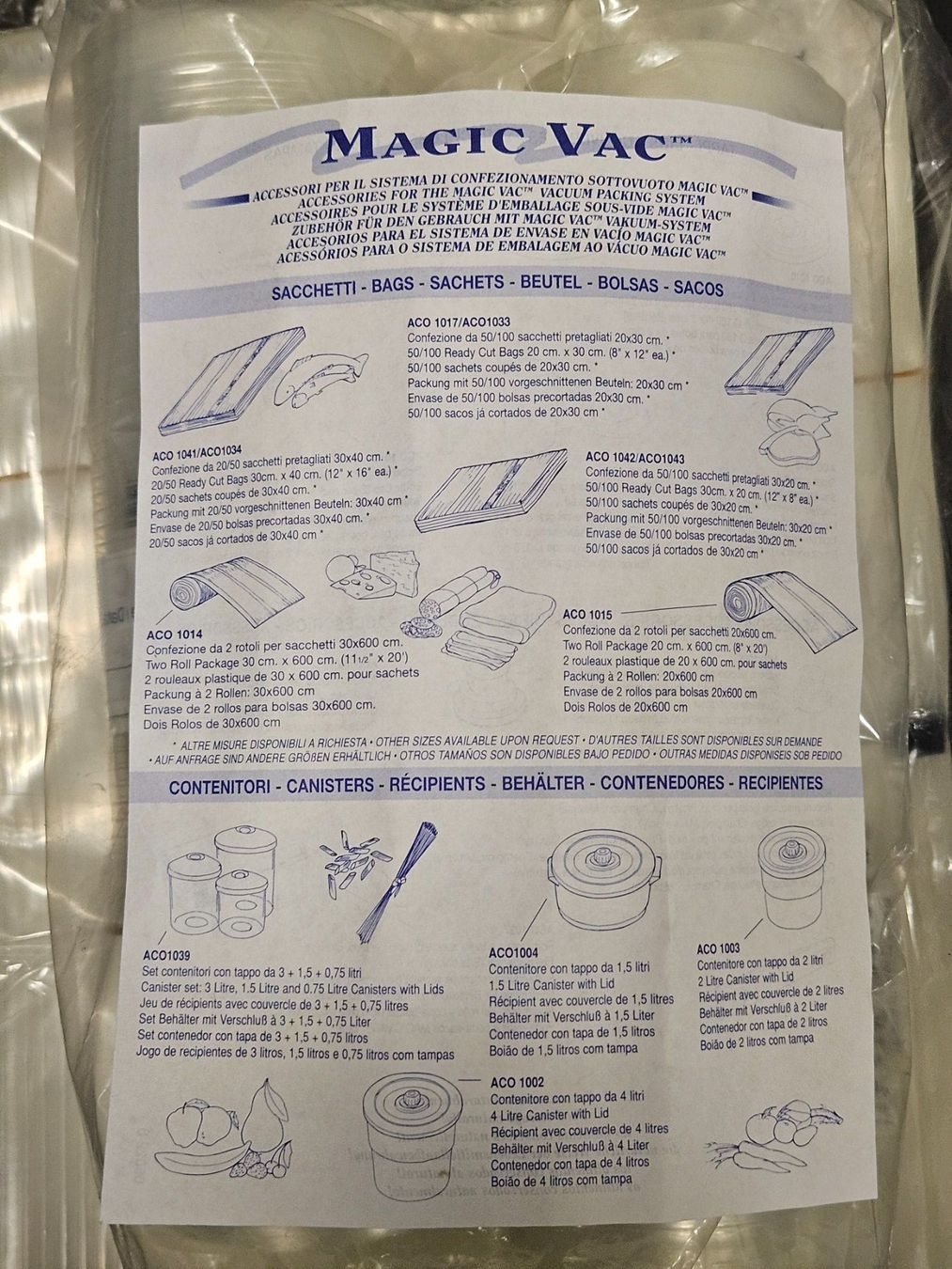 Elettrodomestici da cucina: 2x Vakuumier Rollen 20cm 500cm MAGIC VAC Lebensmittelecht – Nuovo (secondo la descrizione) da Kloten venduto da Euroasia 7