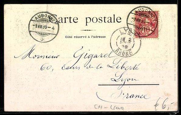 Cartoline postali: Aubonne, Villa mit Säulenvorbau, Garten – Usato da Berlin venduto da bartko-reher 1