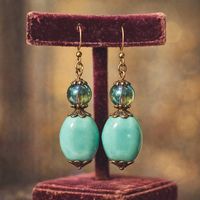 Ohrringe Boho Style mit Porzellan & Glas  handgemacht