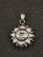Vintage 925er Silber Unisex Anhänger Sonnen Form