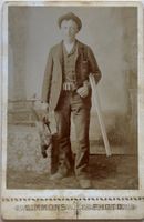 Kabinettfoto, USA, Falkner, Jagd, Falke, Waffe, TOP RAR