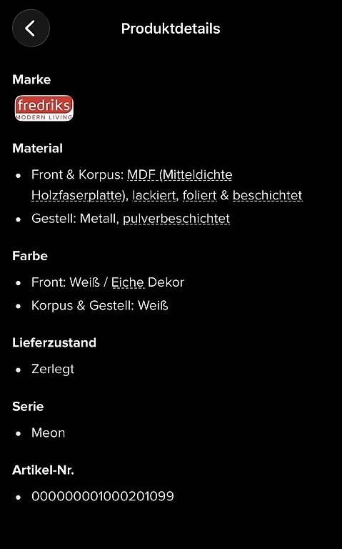 Cassettiere: Sideboard Meon weiss – Usato da Hindelbank venduto da LeoSal 2