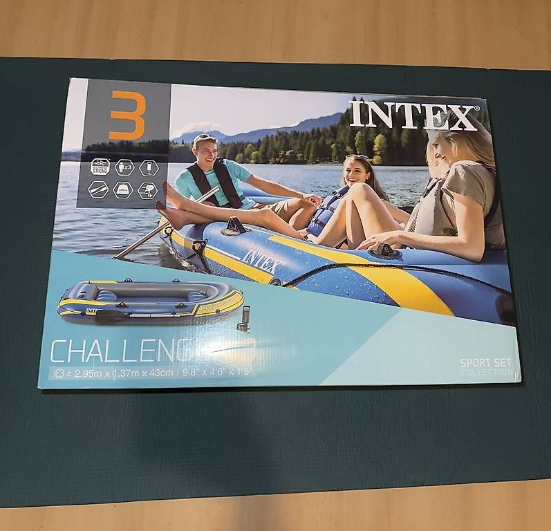 Schlauchboote, Kajaks & Kanus: !!Orginalverpacktes!! Intex Challenger 3 Set + Dach – Gebraucht aus Bremgarten AG von Vleskoota 1
