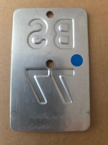 Sachs Schilder: Velonummer BS 77 plaque velo – Gebraucht aus Schenkon von Uhu007 1