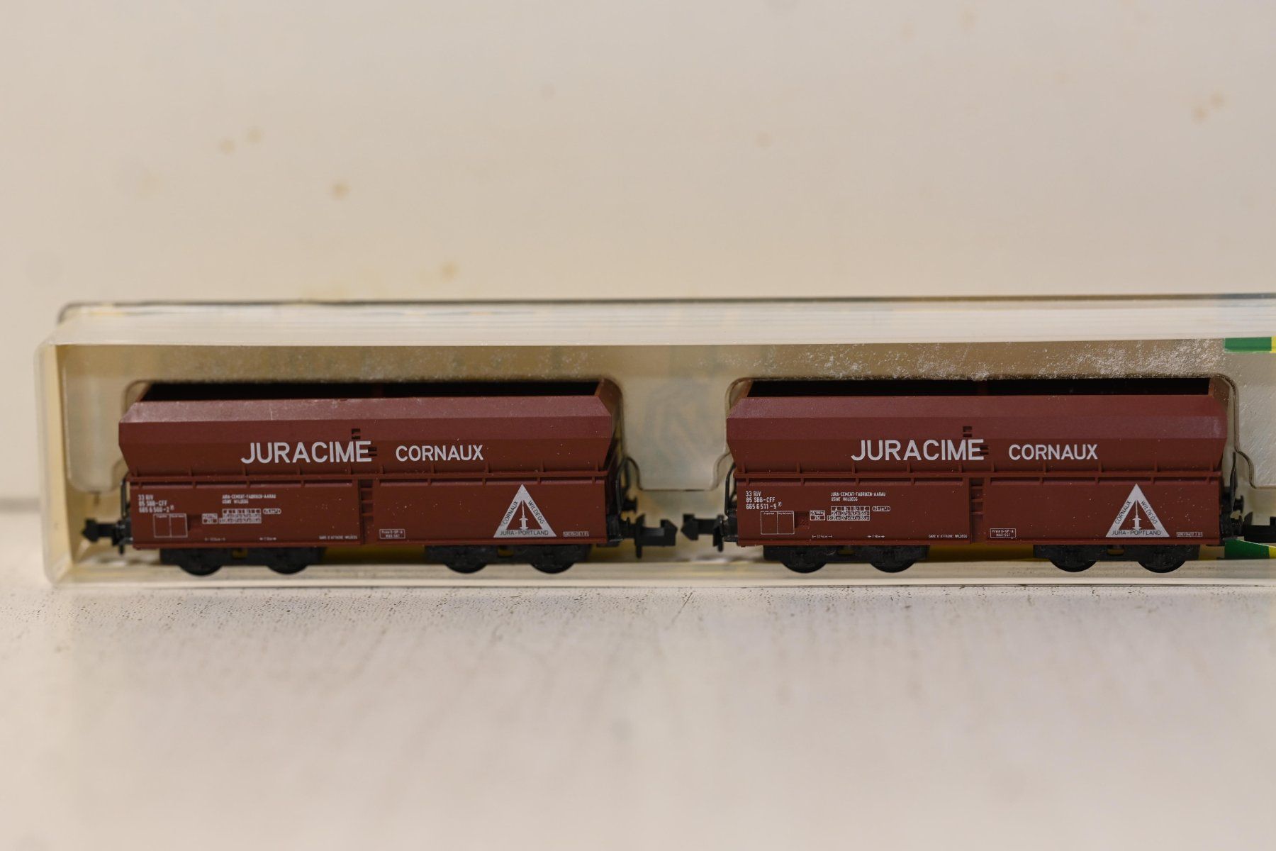 Trix Modellini di ferrovie: 2x Waggons Juracime Cornaux Minitrix Spur N mit OVP – Usato da Laupen ZH venduto da Zmoewe 5