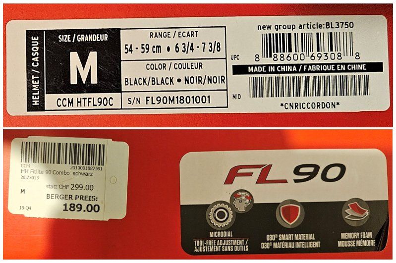 Caschi: CCM FL90 Eishockeyhelm Combo, Schwarz, Grösse M – Usato da Uttigen venduto da Mb10001 6