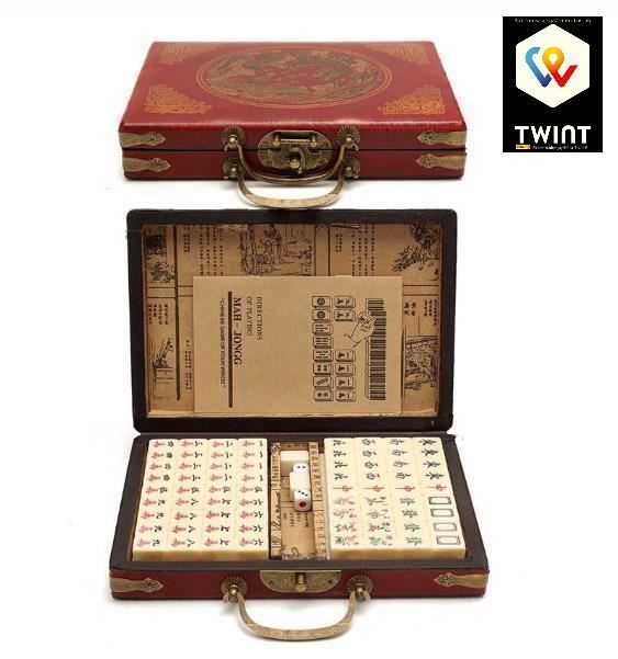 Boîte de jeu de Mahjong avec 144 tuiles 1