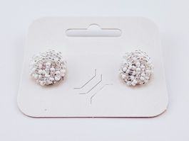 Ohrringe Ohr-Clips Knoten Design Preciosa Rocailles in Weiss
