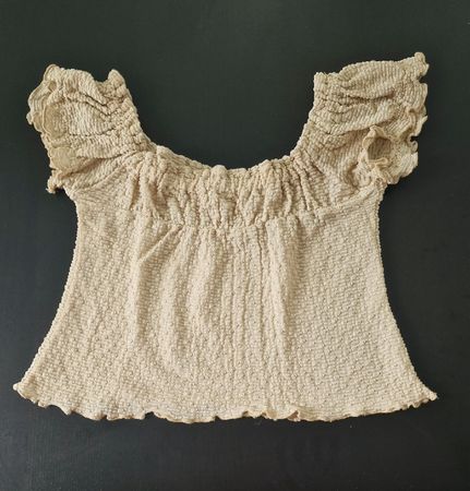Top estivo spalla scoperta sangallo beige taglia xs-s