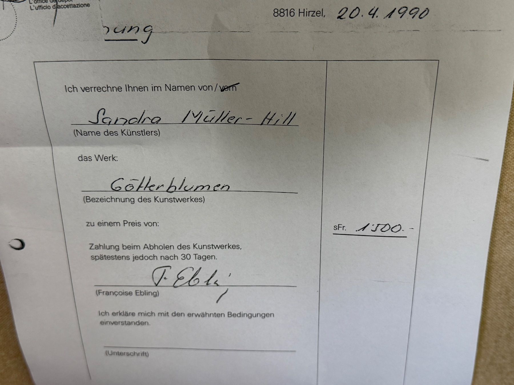 Dipinti: Sandra Müller-Hill Götterblumen signiert – Usato da Bern venduto da Jwpm66 6
