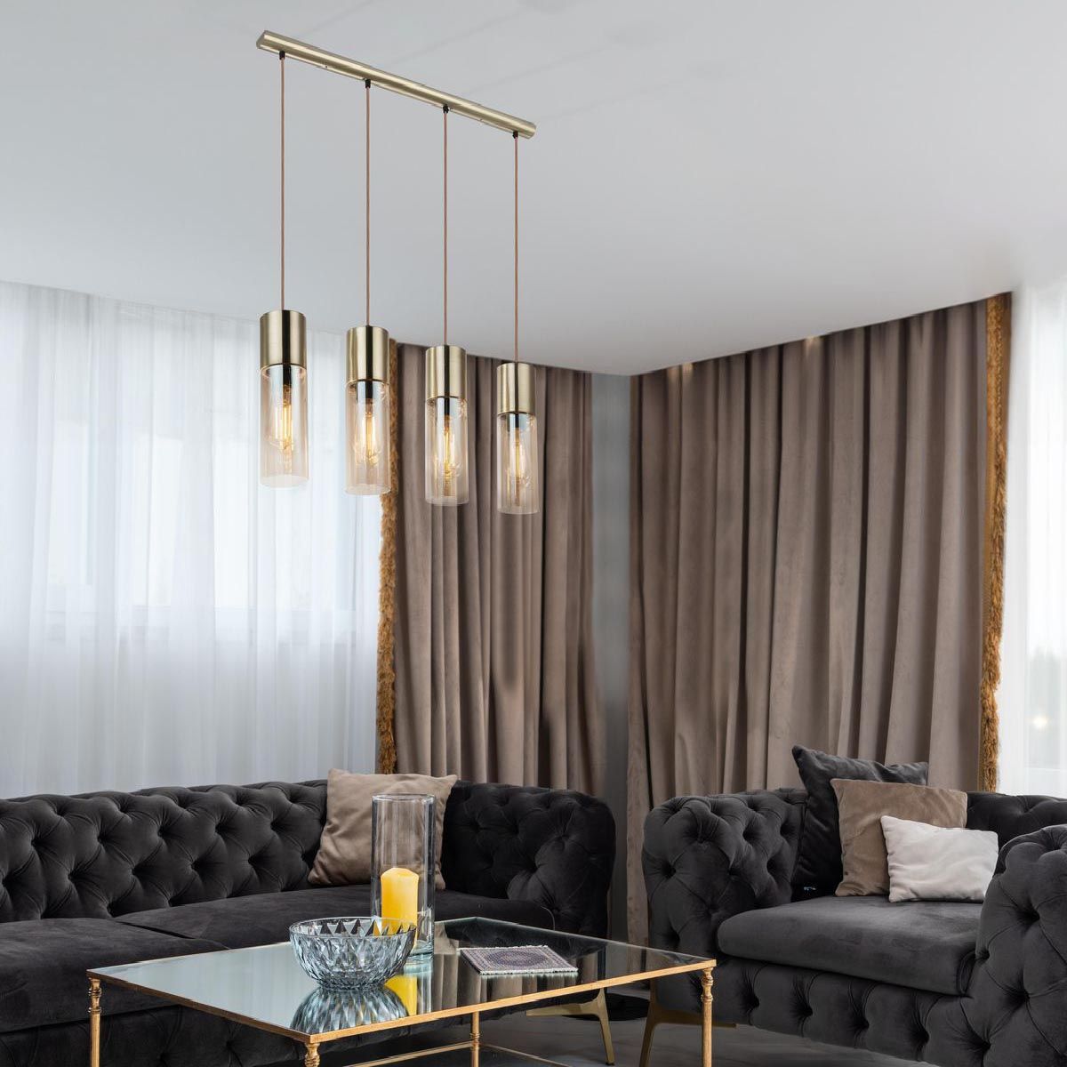 Lustres & lampes de plafonds: Pendelleuchte, Messing, 80 cm x 9 cm – Neuf (Voir description) à Kreuzlingen par Smart-Light 1