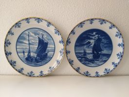 WALLENDORFER PORZELLAN 2 x assiettes murales Echt Kobalt