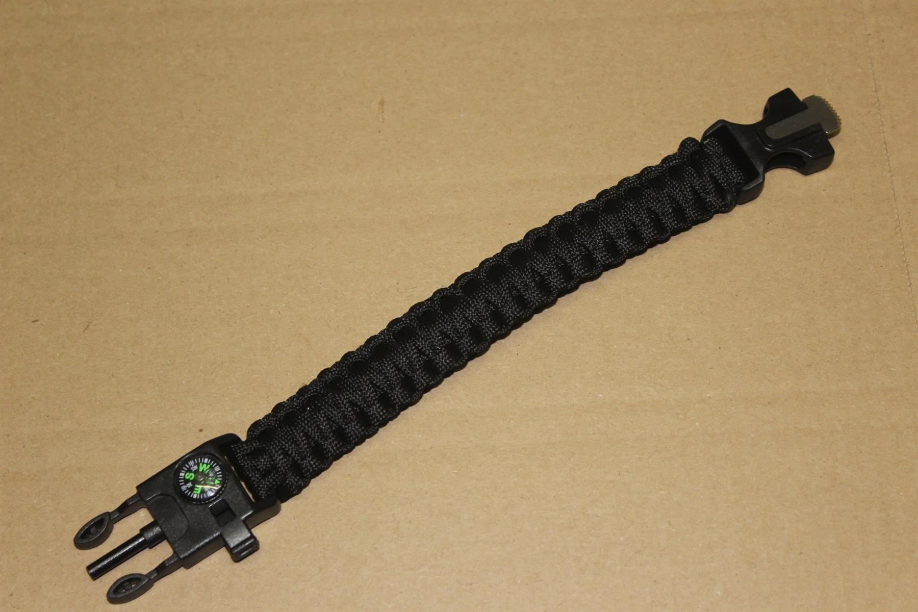 Bracciali & Braccialetti: schwarz Armband Kompass Pfeife Feuerstei – Nuovo (secondo la descrizione) da Kirchdorf AG venduto da Restposten110