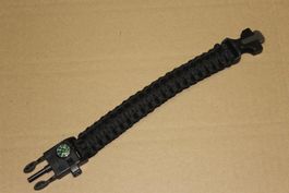 schwarz Armband Kompass Pfeife Feuerstei