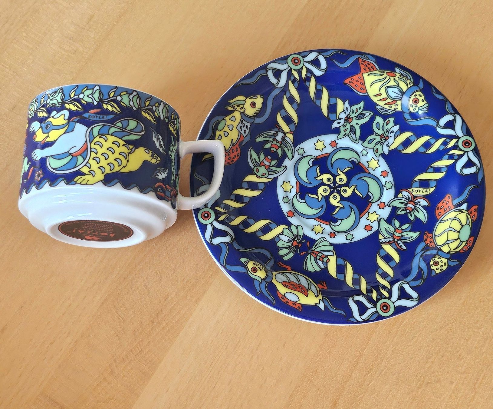 Bopla Tazze: Bopla Evolution Kaffeetasse mit UT Rosetta Teddy blau – Nuovo (secondo la descrizione) da Dietikon venduto da erdbeeren 2