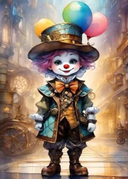 Bastelsets: Diamond Painting Clown Junge-2-Eck-825 – Neu und originalverpackt aus Obergösgen von Diydiamant