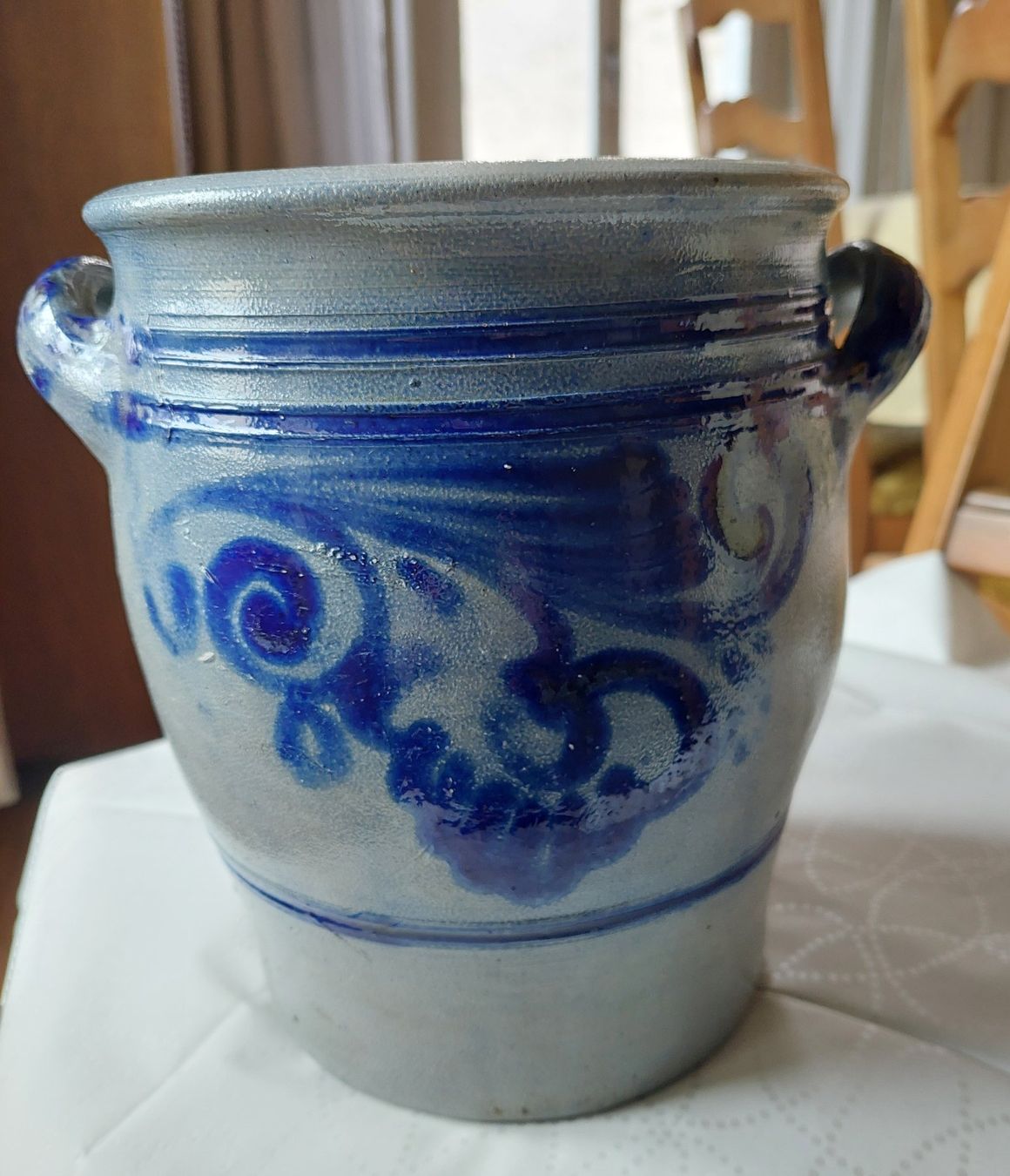 Alle Dekorationen: Rustikale Vintage Keramiktopf ,mit blauem Dekor – Gebraucht aus Veltheim AG von fredy_richner 1