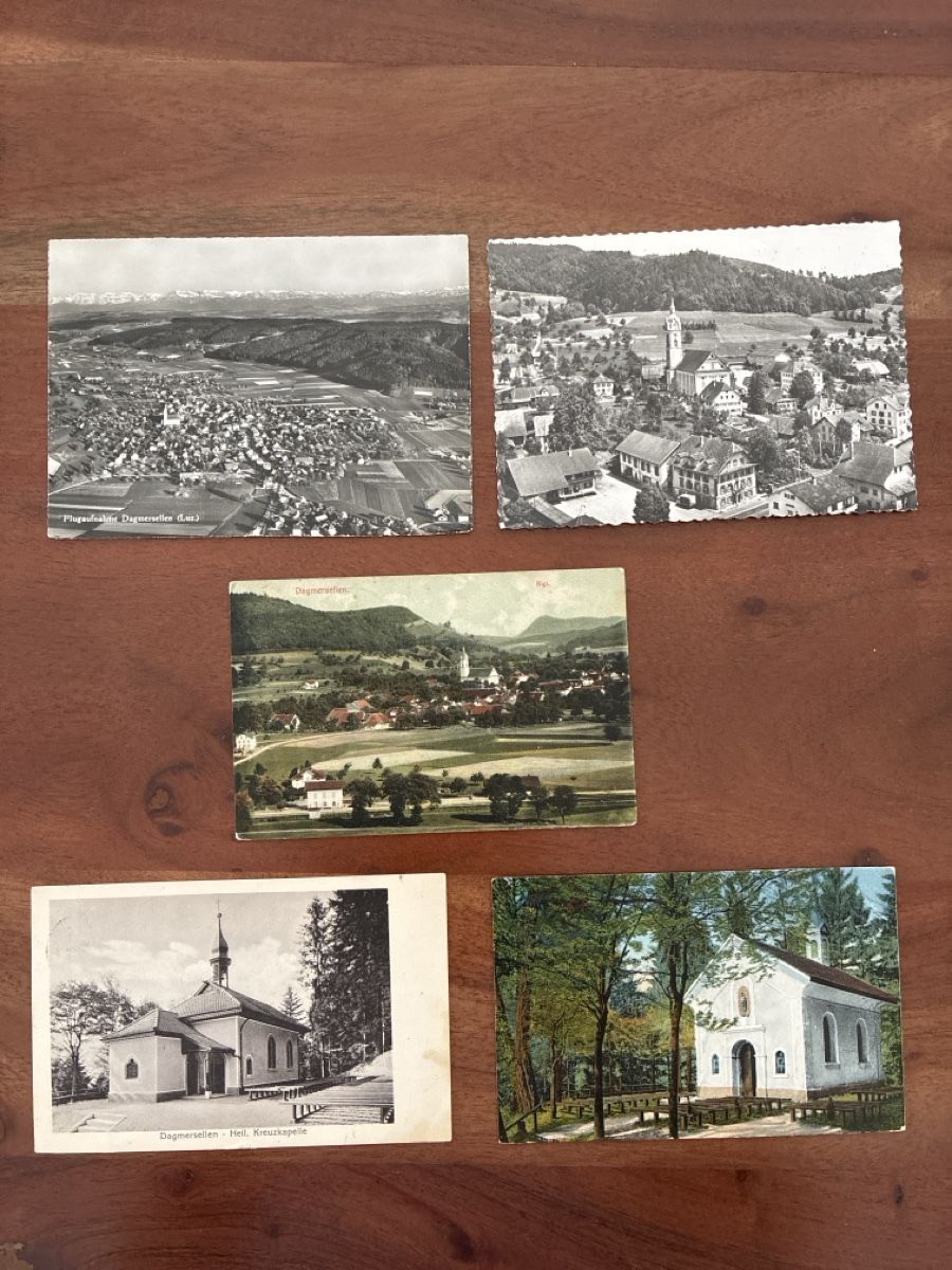 Ansichtskarten: 5 Ansichtskarten Schweiz von Dagmersellen LU – Gebraucht aus Oftringen von Cla.vD.74