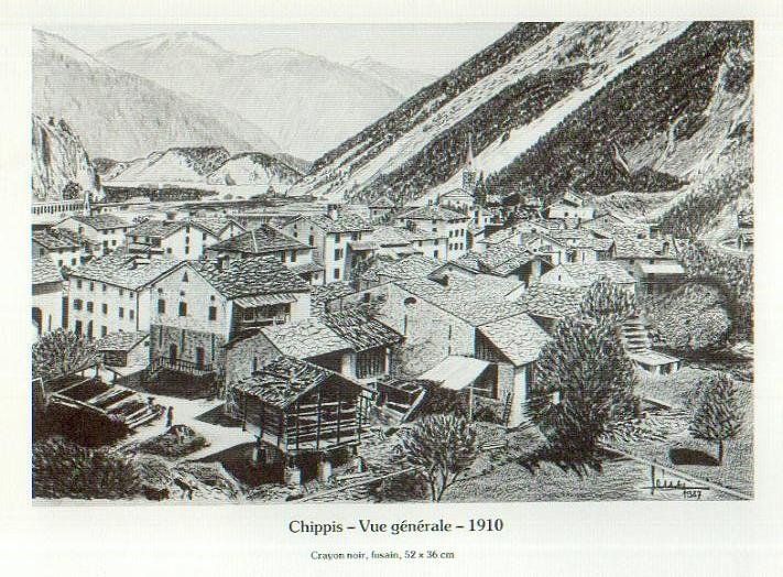 Ansichtskarten: Chippis   VS  -   Vue générale  - 1910 – Gebraucht aus Brig von Valcards54