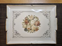 Vintage Tablett Tirinanzi Italien, Kunststoff, Rosen
