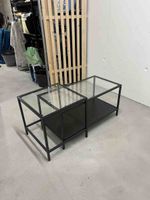 IKEA VITTSJÖ - Coffee Table, Black Metal and Glass, Like New