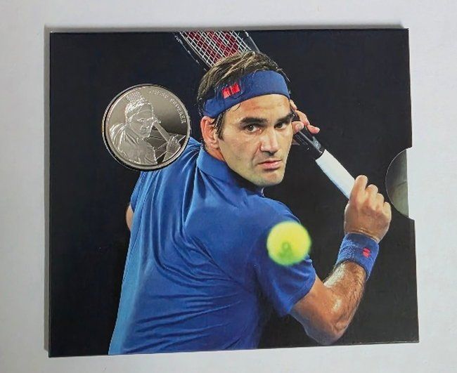 Tutti le monete: Roger Federer Folder 20.- Fr. Silbermünze – Nuovo e nell'imballaggio originale da Caslano venduto da Pspidi