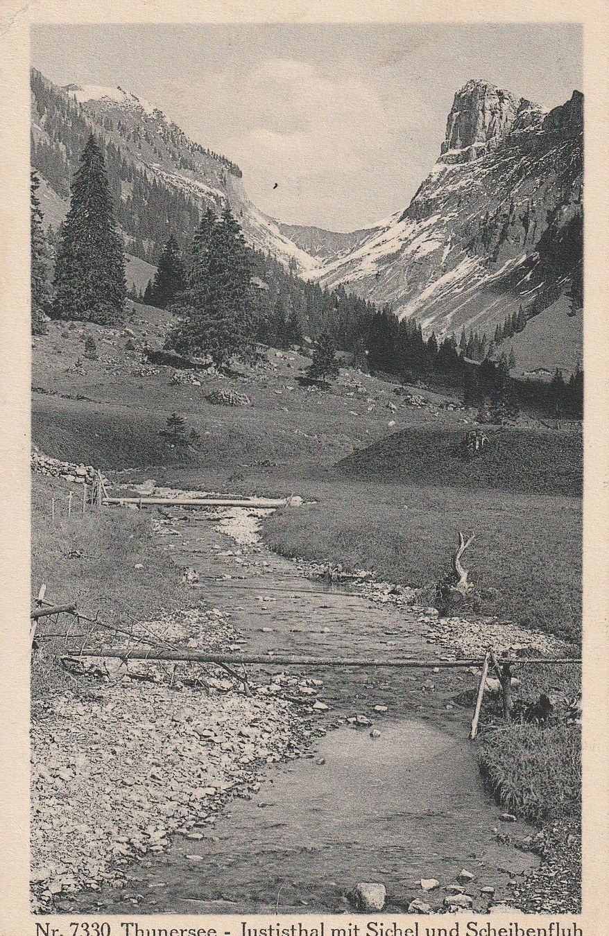 Cartoline postali: AK Justistal - gel. 26.2.1925 – Usato da Fribourg venduto da schnalla92