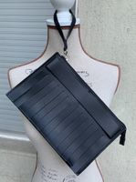 Superbe pochette 100%cuir noir ZIGN franges larges