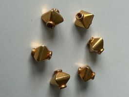 6x Gold Beads  4x4mm  Gelbgold  22K   (Handarbeit)
