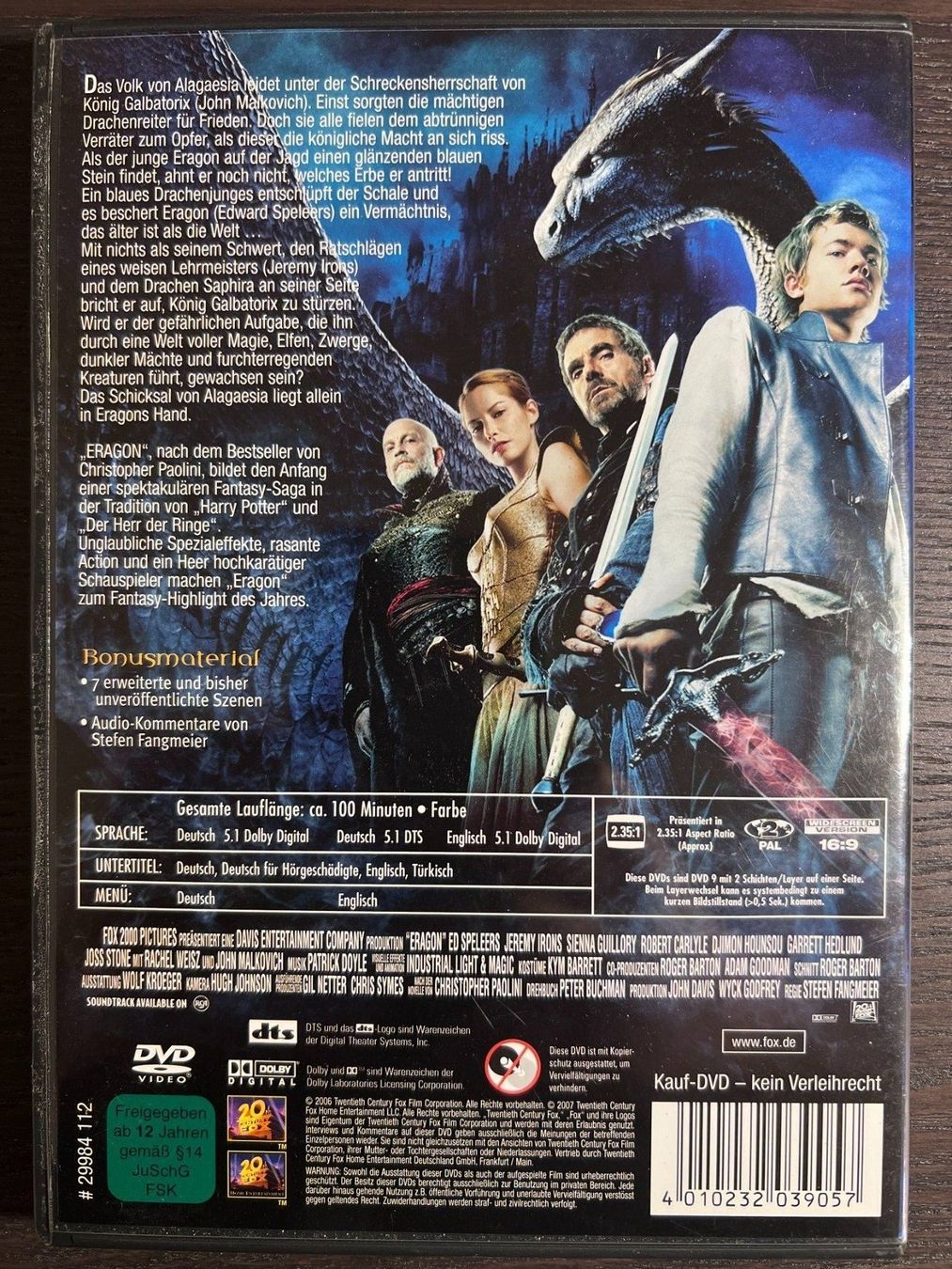 Tous les DVDs: Eragon – D'occasion à Zürich par FilmFreunde 1