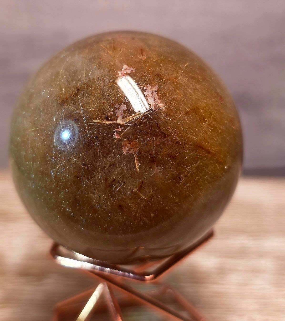 Minerali & Pietre curative: Goldrutil Kugel 50mm  168g – Nuovo e nell'imballaggio originale da Matzingen venduto da Shay_Crystalz 2