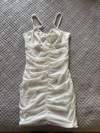 Mini robe blanche froncée - Taille S