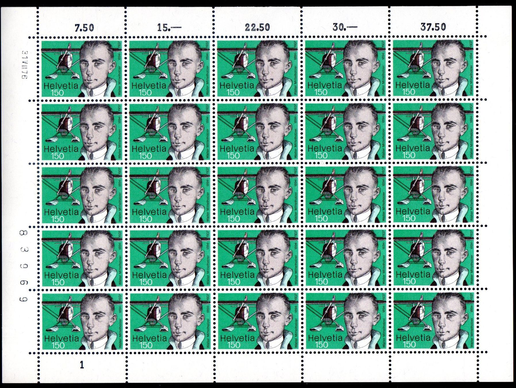 Tutti i francobolli: FLUGPIONIER WALTER MITTELHOLZER BOGEN ** POSTFRISCH ** - CL5 – Nuovo (secondo la descrizione) da Losone venduto da EM2019