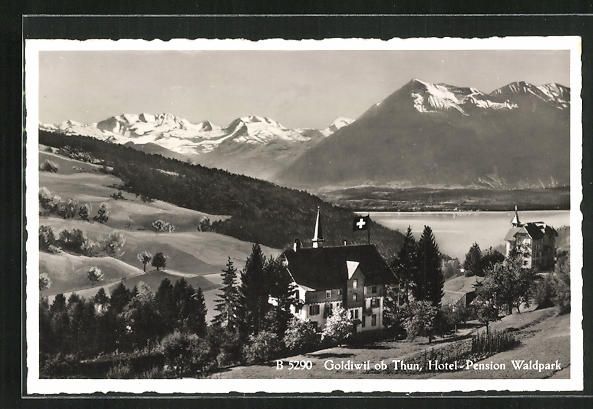 Cartoline postali: AK Goldiwil, Hotel-Pension Waldpark – Usato da Berlin venduto da bartko-reher