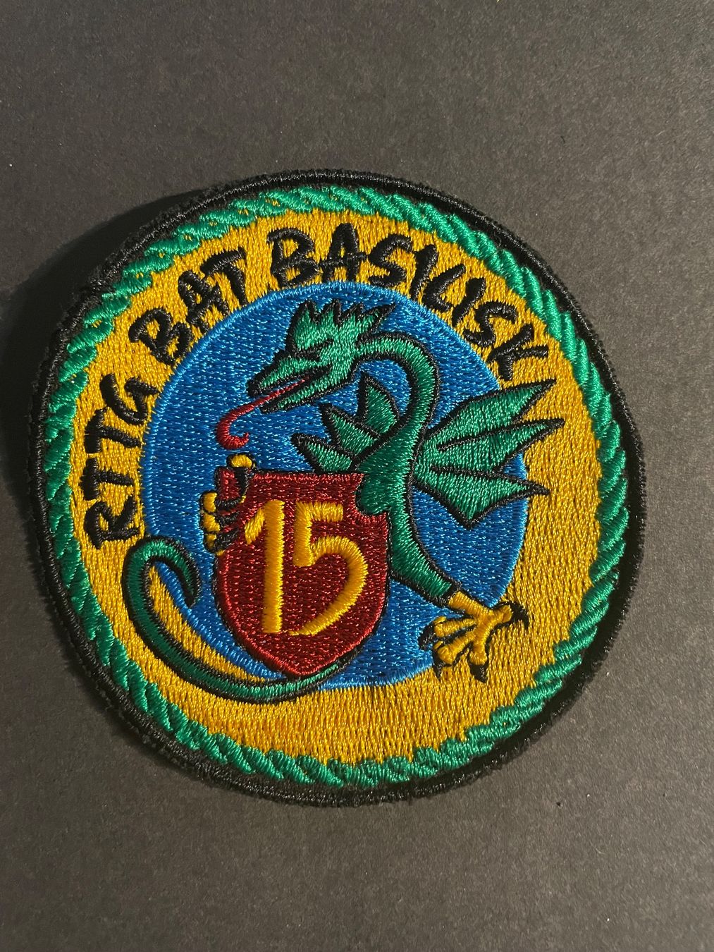 Schweizer Armee Plaketten & Abzeichen: Badge RTTG BAT BASILISK 15 – Gebraucht aus Wila von Lokelo