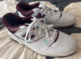 New Balance 550 White Burgundy Blue Sneakers