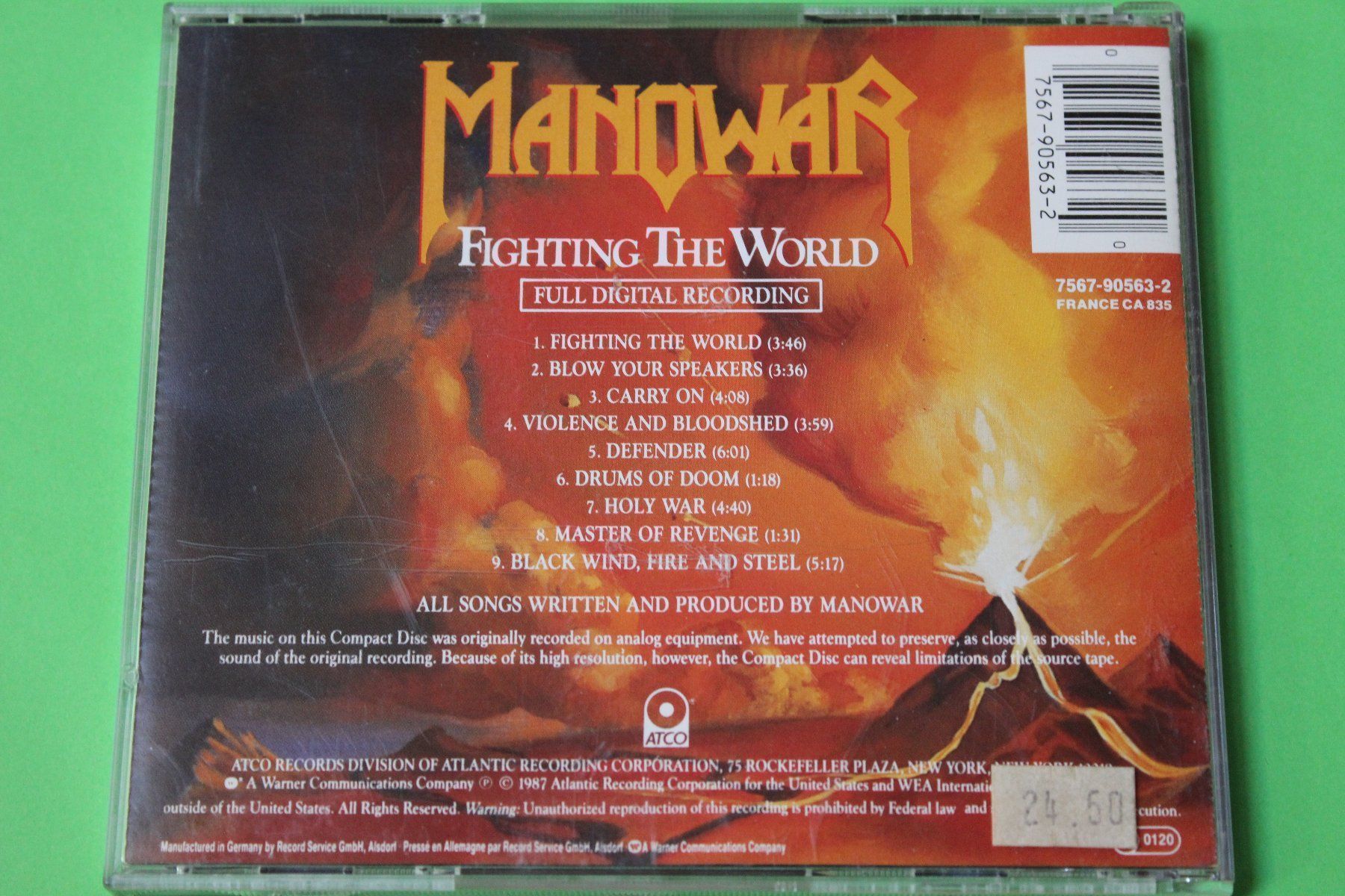 CD: MANOWAR - FIGHTING THE WORLDS 80s-CD 1987 – Usato da Tübach venduto da JamesStone 2