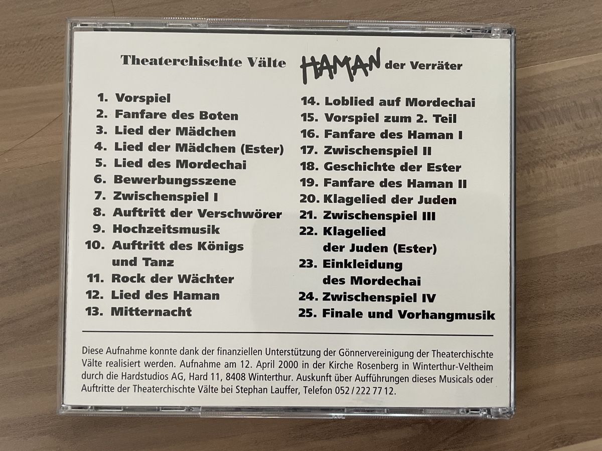 CDs: Haman - Der Verräter – D'occasion à Elsau par Lusmus13 1