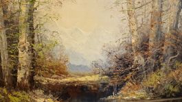Ölgemälde Flusslandschaft, signiert, Herbst-Impression!