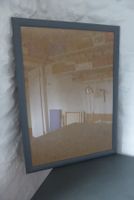 Bilderrahmen Holz graublau 56 x 76 cm mit Glas & Rückwand
