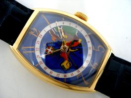 FRANCK MULLER 18K CLOISONNE EUROPA GMT 5850WW ENAMEL DIAL