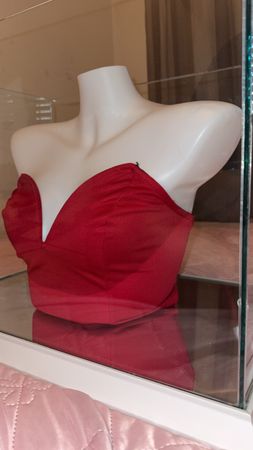 Damen Korsett Top Rot Herzusschnitt 
