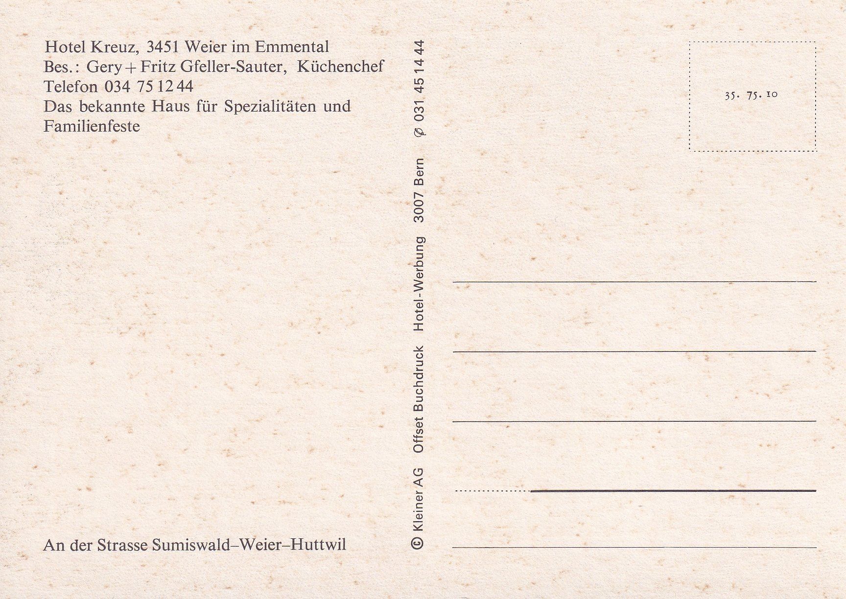 Cartoline postali: Weier im Emmental - Hotel Krone /ay – Usato da Hombrechtikon venduto da Rudolf07 1