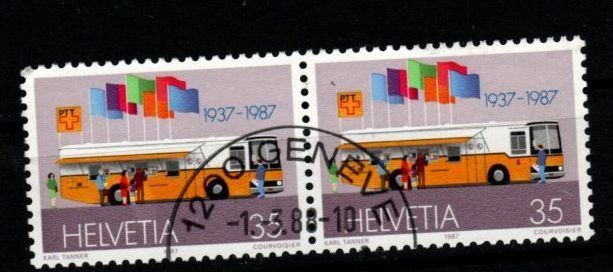 Tutti i francobolli: 1987 - 50 Jahre Automobil-Postbüro – Usato da Schaffhausen venduto da poststamp