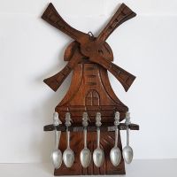 Löffelhalter Windmühle Holz um 1930